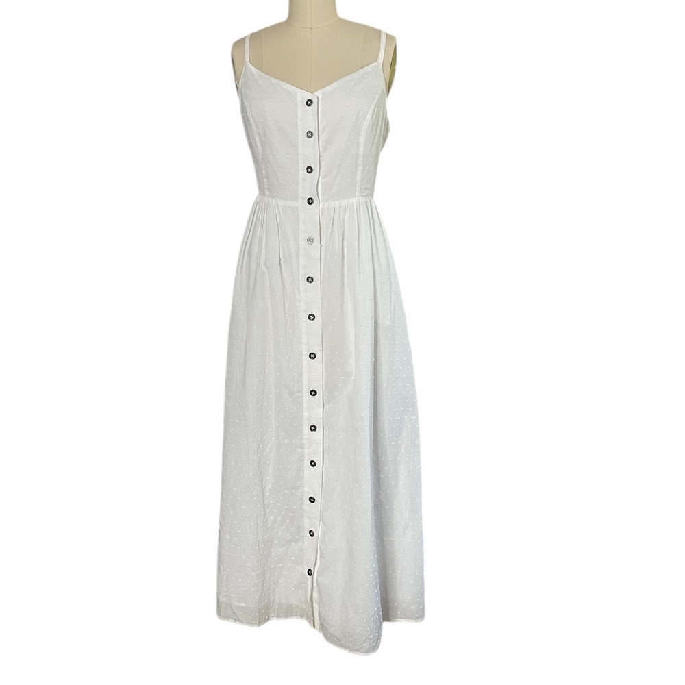 ModCloth_White Button-Front Spaghetti Strap Mixi Dress_12 - Picture 3 of 8